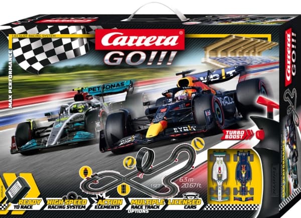 Carrera GO!!! Max Performance, Racingkjøretøy og banesett, 6 år, Flerfarget