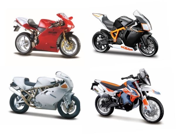 BBURAGO 1:18 Cycle Ass. Disp, moottoripyörä, Sisätila, 3 vuosi/vuosia, Monivärinen