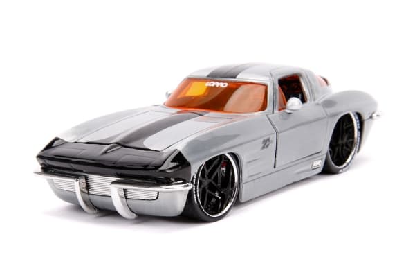 Jada Toys 253745006, Montert på forhånd, Klassisk bil, 1:24, Chevrolet Corvette 1963, Alle kjønn, Metallisk