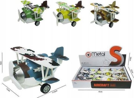 Hipo Militærfly 11,5 cm med driv med lys og lyd HX116 Hipo p8 mix pris for 1 stk.