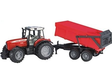 Bruder Massey Ferguson 7480 tractor with tipping trailer toy