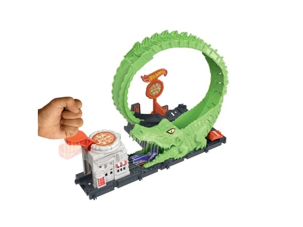 Hot Wheels City Gator Loop Attack, lekesett, Kjøretøy og banesett, 4 år, Plast, Flerfarget
