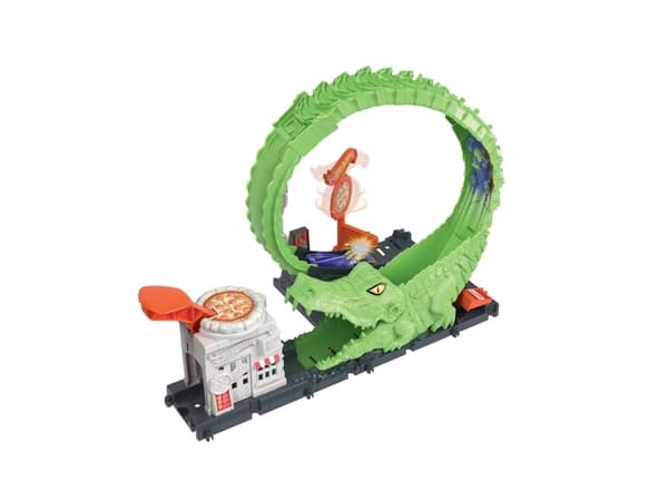 Hot Wheels City Gator Loop Attack, lekesett, Kjøretøy og banesett, 4 år, Plast, Flerfarget