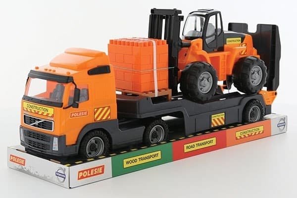 POLESIE Lastbil trailer m.gaffeltruck 750x230x345mm