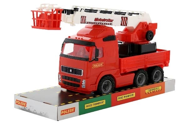 POLESIE Brandbil med stigevogn på lad 580x195x340mm