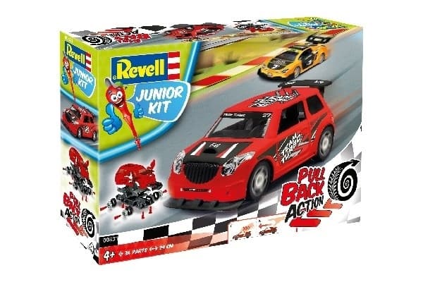 1:20 JUNIOR KIT Pull Back Rallye-bil, rød