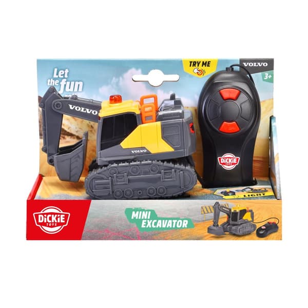 Ledningstyrt Volvo Mini Gravemaskin, Dickie Toys