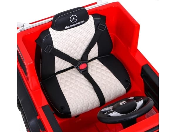 Mercedes G63 AMG batteribil röd + fjärrkontroll + 6 EVA-hjul + långsam start + MP3 LED