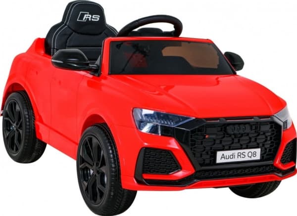 Audi RS Q8 Akkuauto punainen + kaukosäädin + hidas käynnistys + EVA + LED + MP3 USB