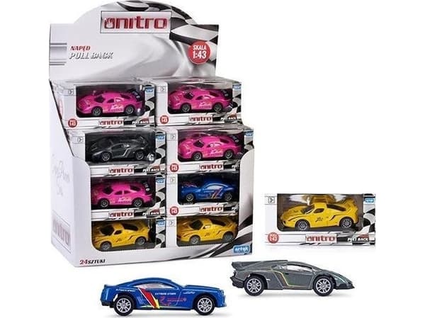 Artikkel Nitro sportsbil 10 cm 1:43 blanding