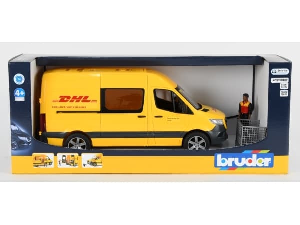 BRUDER MB Sprinter DHL, 4 pv(t), akryylinitriilibutadieenistyreeni (ABS), keltainen