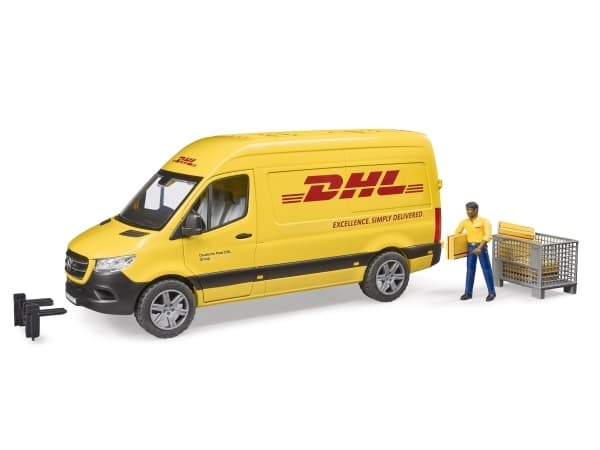 BRUDER MB Sprinter DHL, 4 pv(t), akryylinitriilibutadieenistyreeni (ABS), keltainen