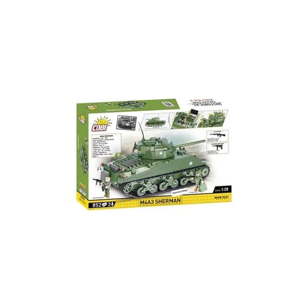 Modellsats - COBI - 2570 - M4A3 SHERMAN - Grön färg - För barn från 6 år - Inredning