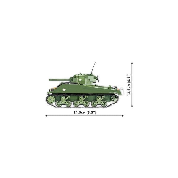 Modellsats - COBI - 2570 - M4A3 SHERMAN - Grön färg - För barn från 6 år - Inredning