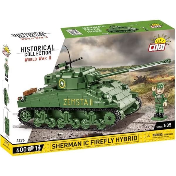 Modellsats - COBI - 2276 - SHERMAN IC FIREFLY HYBRID - Grön - För barn från 6 år - Inredning