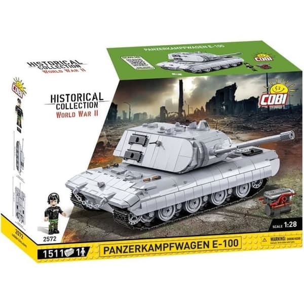 Modell - COBI - 2572 - Panzerkampfwagen E-100 - Vit - För barn från 6 år