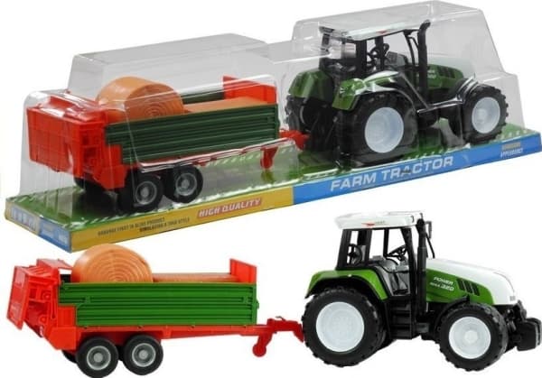 LeanToys Stor traktor med släp Tillbehör Traktor 65 cm