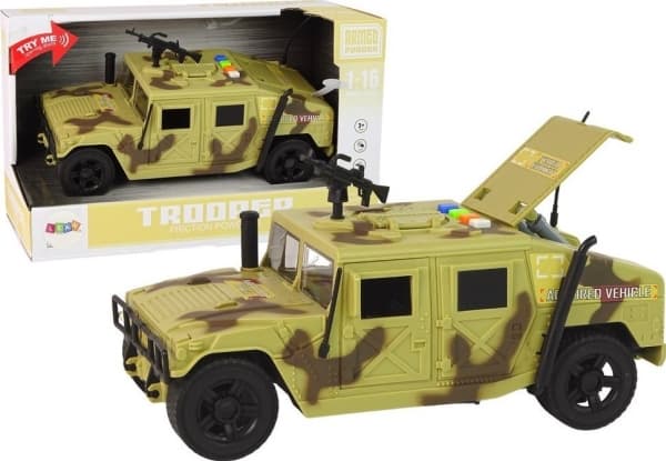 LeanToys Car Military Vehicle Friction Drive Bright Camo