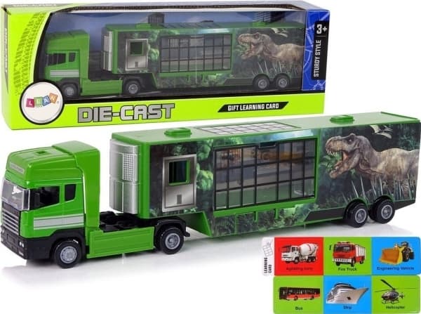LeanToys Large Truck Transporter for transport av dinosaurer Auto Metal