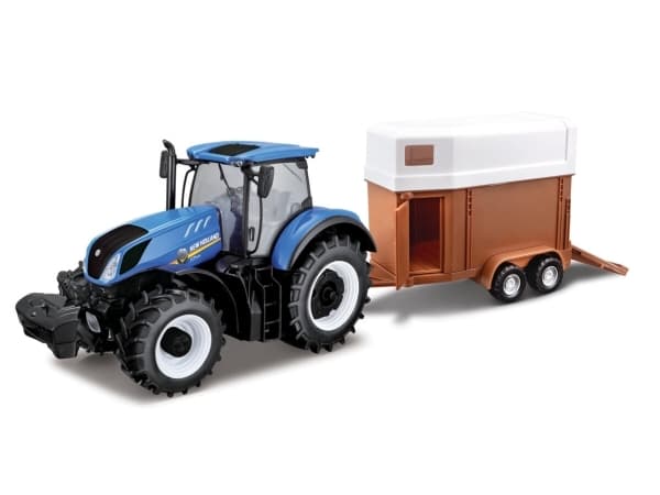 Bburago 1:32 New Holland maataloustraktori + perävaunu