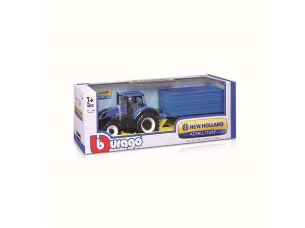 Bburago 1:32 New Holland maataloustraktori + perävaunu