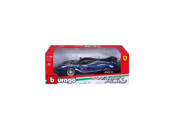 Bburago Ferrari R&P FXX-K EVO, sininen #27 1:18 pienoismalliauto 1:18