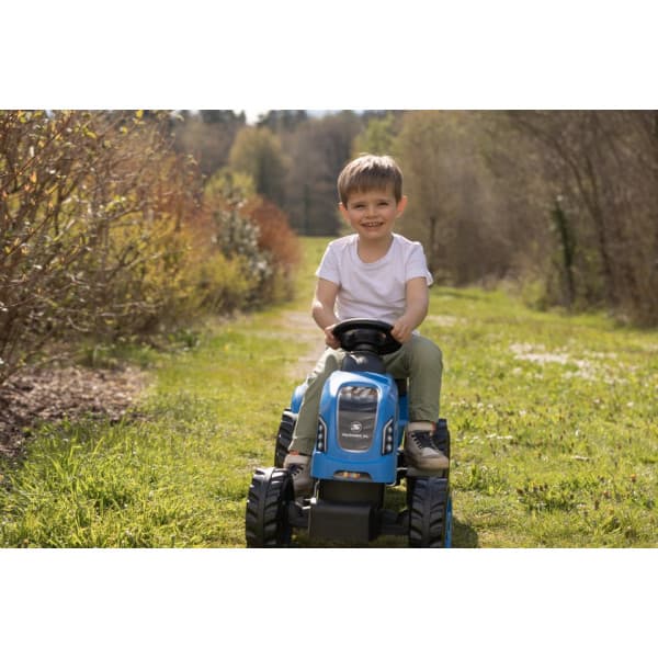 Smoby Farmer XL -blå traktor och släpvagn