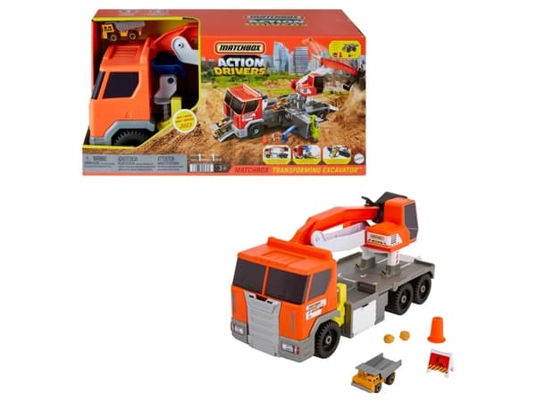 MATCHBOX lastebilgraver Stort kjøretøy med HPD64 MATTEL-funksjon