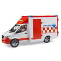 Miniatyrbild 3 av 4: MB Sprinter ambulans med förare och ljud- och ljusmodul - Bruder - 02676