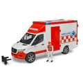 Miniatyrbild 1 av 4: MB Sprinter ambulans med förare och ljud- och ljusmodul - Bruder - 02676