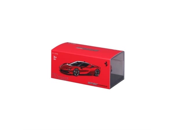 BBURAGO Ferrari SF90 Stradale 1:43, Modellsuperbil, Förmonterad, 1:43, Ferrari SF90 Stradale, Alla, Metall, Plast
