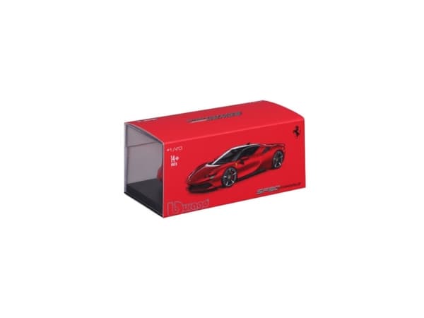 BBURAGO Ferrari SF90 Stradale 1:43, Modellsuperbil, Förmonterad, 1:43, Ferrari SF90 Stradale, Alla, Metall, Plast