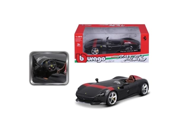 Bburago Ferrari R&amp;P Monza SP1, musta/rot 1:20 Modelbil