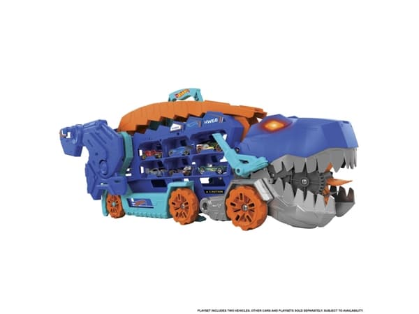 Hot Wheels City Ultimate T-Rex Transporter, Kjøretøy og banesett, 4 år, AAA, Plast, Flerfarget