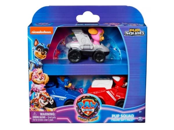 PAW Patrol The Mighty Movie Pup Squad Vehicle Gift Pack, Kjøretøysett, PAW Patrol, 3 år, Plast, Flerfarget