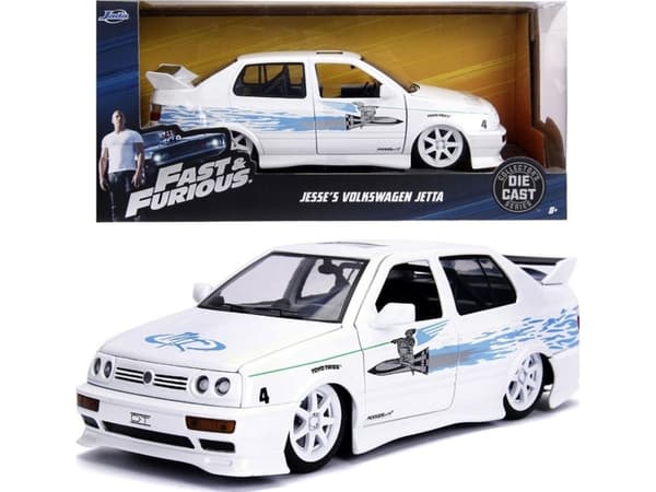 Jada Toys 1995 Volkswagen Jetta 1:24, Racerbil, Fast & Furious, 8 År, Metall, Plast, Cyan, Vit