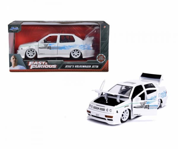 Jada Toys 1995 Volkswagen Jetta 1:24, Racingkjøretøy, Fast & Furious, 8 år, Metall, Plast, Cyan, Hvit