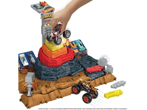 Hot Wheels Monster Trucks HOT WHEELSMonster Trucks Arena Smashers BONE SHAKER ULTIMATE CRUSH YARD Playset, Monstertruck og banesett, 4 år, Plast, Met