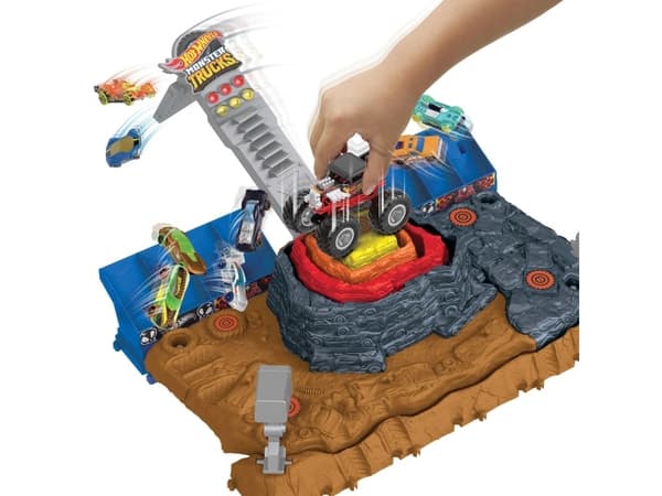 Hot Wheels Monster Trucks HOT WHEELSMonster Trucks Arena Smashers BONE SHAKER ULTIMATE CRUSH YARD Playset, Monstertruck og banesett, 4 år, Plast, Met