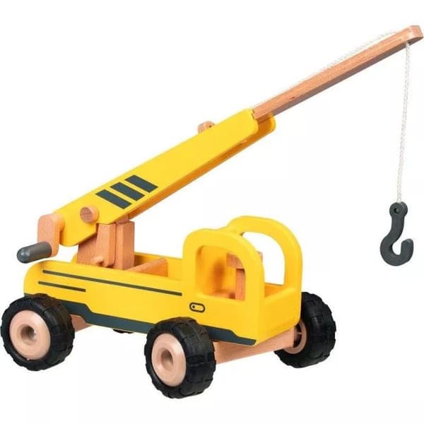 Goki träkran 28 cm gul