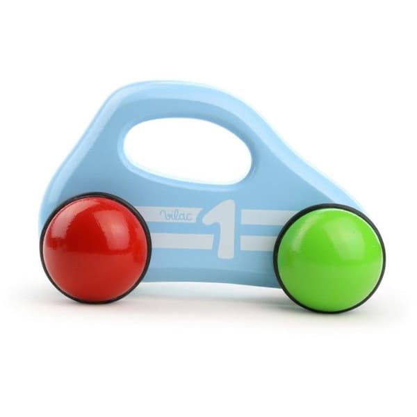 VILAC Blue 1st Age Car - Träleksak för 1-årigt barn
