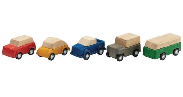 Planworld träbilset - PlanToys - 5 olika fordon - från 3 år
