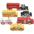 Miniatyrbild 1 av 4: New York träbilar - LE TOY VAN - 6 fordon - Gula och röda - För pojkar från 3 år och uppåt