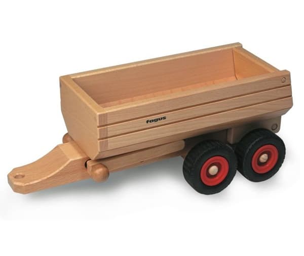 Släpvagnscontainer - Fagus - Träleksak - Tiltande skip - 4 hjul