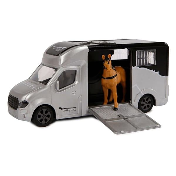 Van Manen - 510211 - Anemone Die Cast Transporter i rosa (med ljus - ljud, 1 häst, inklusive batteri)