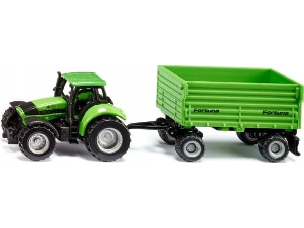 Deutz-Fahr traktor med Fortuna 2-akslet tilhenger