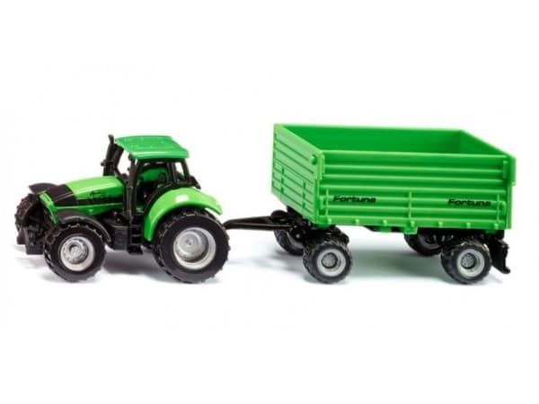 Deutz-Fahr traktor med Fortuna 2-akslet tilhenger