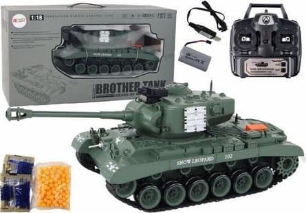 Lean Toys Leopard R/C Armata kauko-ohjattava panssarivaunu, harmaa