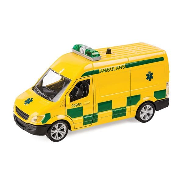 Leksaker 40708 Cars Bilar Gul Ambulans Van Light & Sounds 12cm