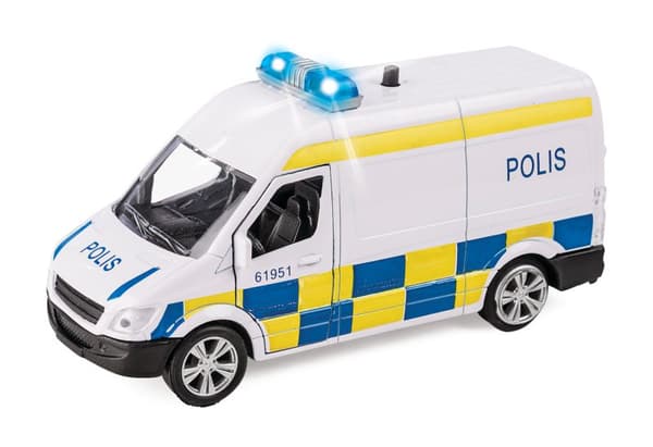 Cars Bilar Bil Police - Skåpbil Polisbil Van Light & Sounds 13cm